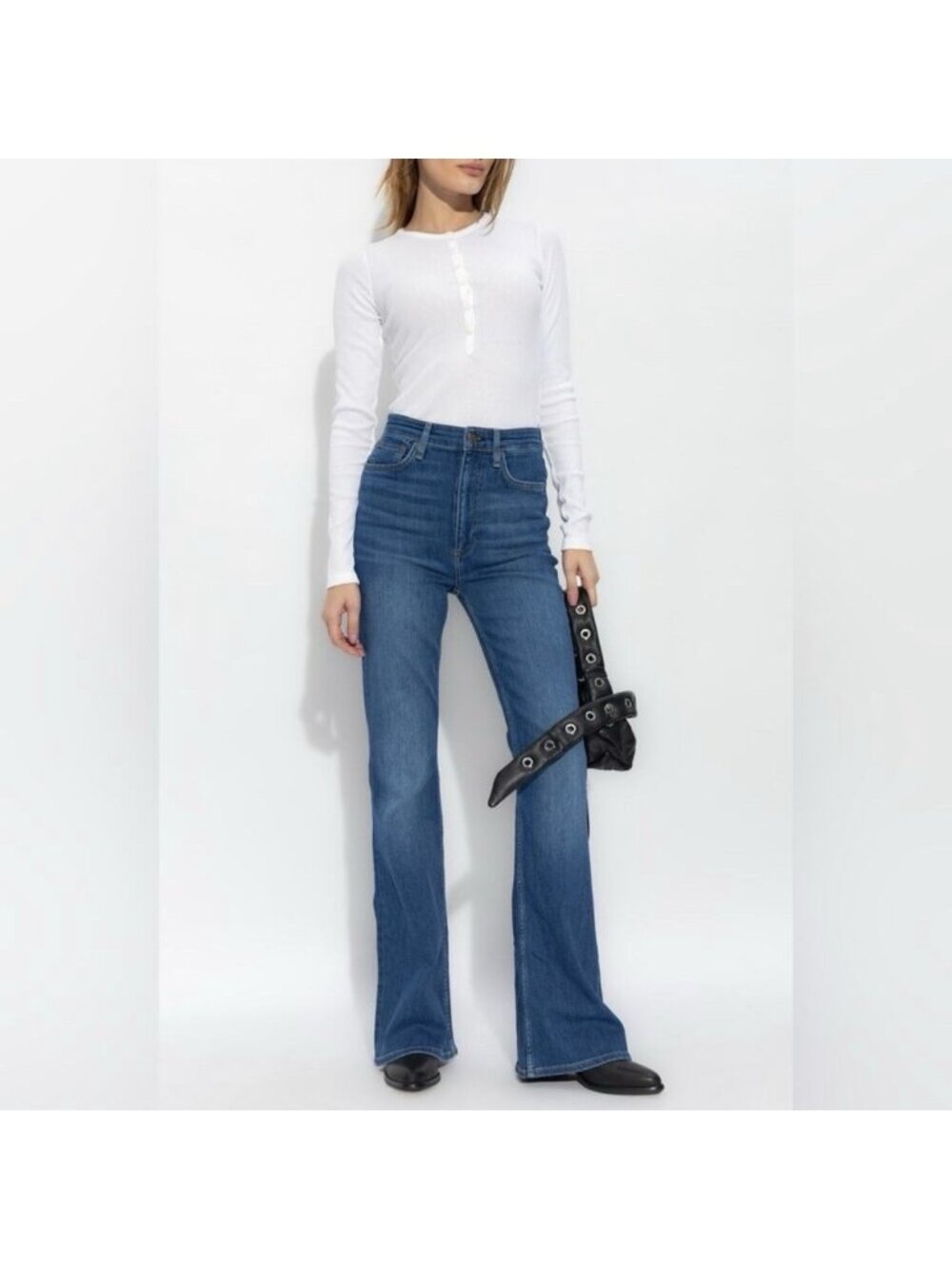 Rag & Bone Casey High Rise Flare Jean in Selina Wash Size 24